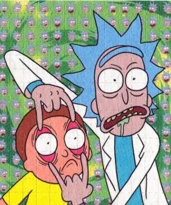 Rick and Morty acid blotter – 130µg LSD tab with cartoon-inspired print