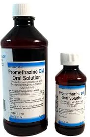 Prescription bottle of Promethazine DM cough syrup